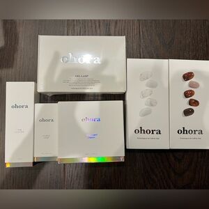 Ohora gel nail starter kit with brown patterned nail set